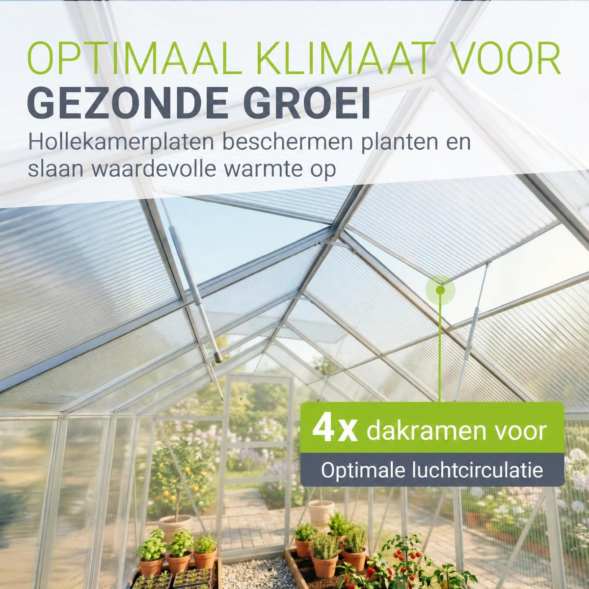 Aluminium tuinkas met fundament