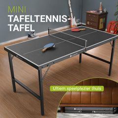 Mini tafeltennistafel Flexi – 152x71 cm, inklapbaar, met net