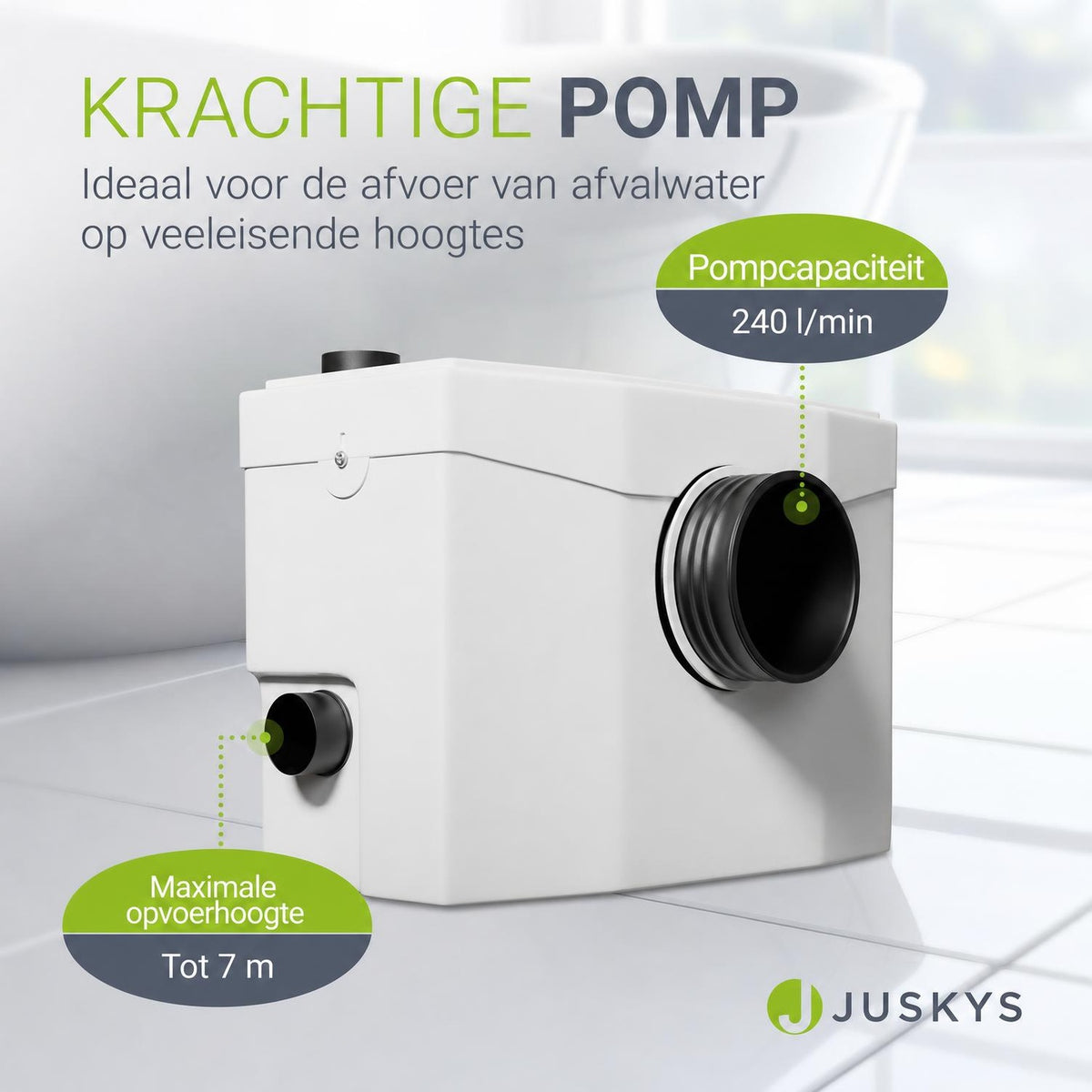 Vuilwaterpomp met versnijder 600 W – opvoerhoogte tot 7 m