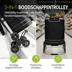 Boodschappentrolley met trapwielen – 56 liter, tot 30 kg