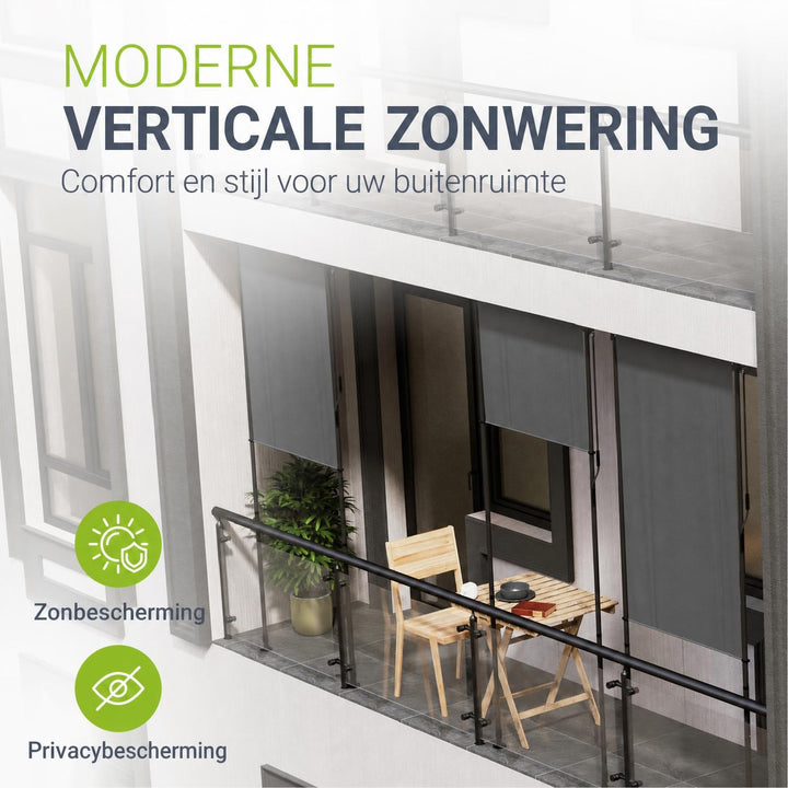 Verticaal zonnescherm Barbados – 1 tot 2 m breed, zonder boren
