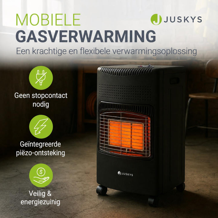 Gaskachel GS42US – 4200 W, 3 standen, keramische branders