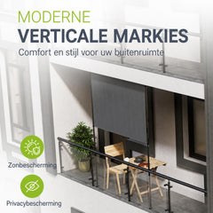Verticaal zonnescherm Barbados – 1 tot 2 m breed, zonder boren
