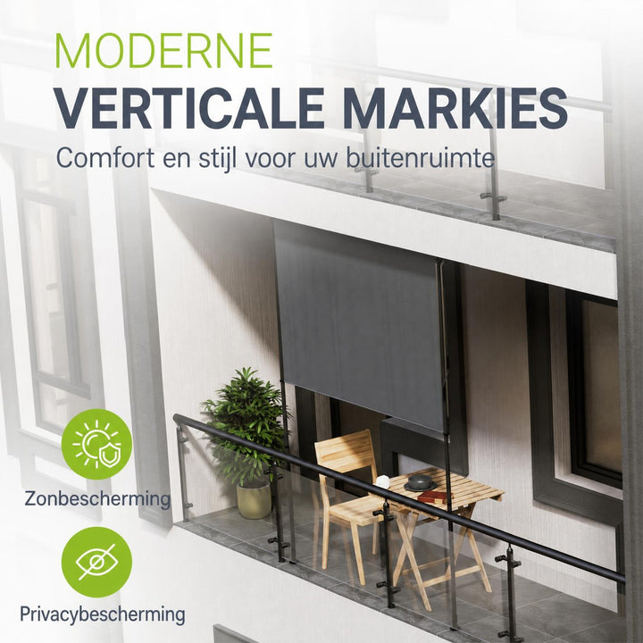 Verticaal zonnescherm Barbados – 1 tot 2 m breed, zonder boren