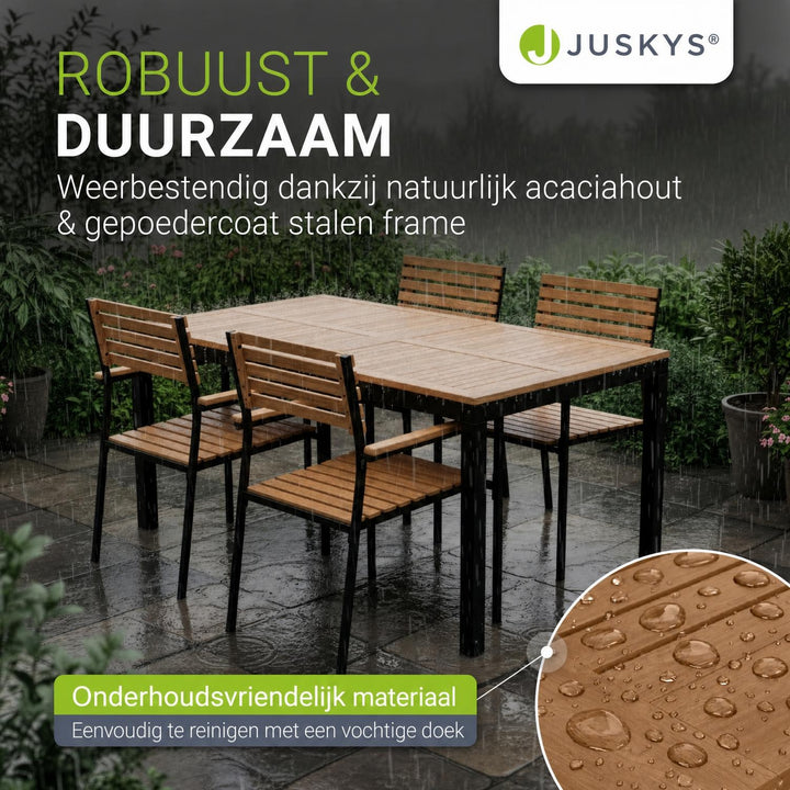 Acaciahouten tuinset Rhodos – 5-delig, voor 4 personen