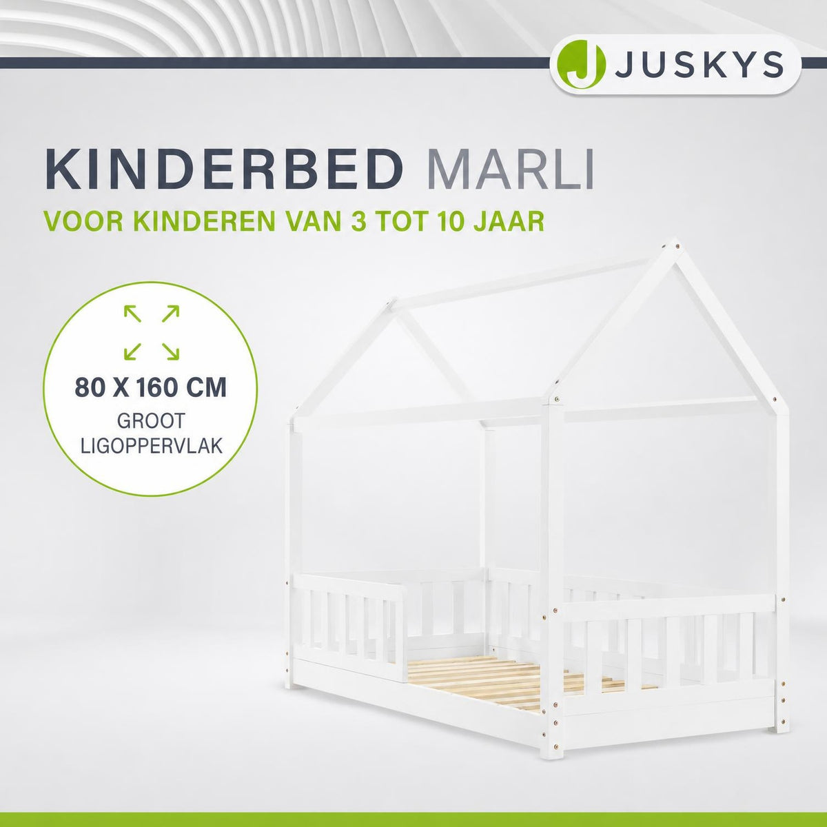 Kinderbed Marli 80x160 cm – huisbed met uitvalbeveiliging