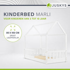 Kinderbed Marli 80x160 cm – huisbed met uitvalbeveiliging