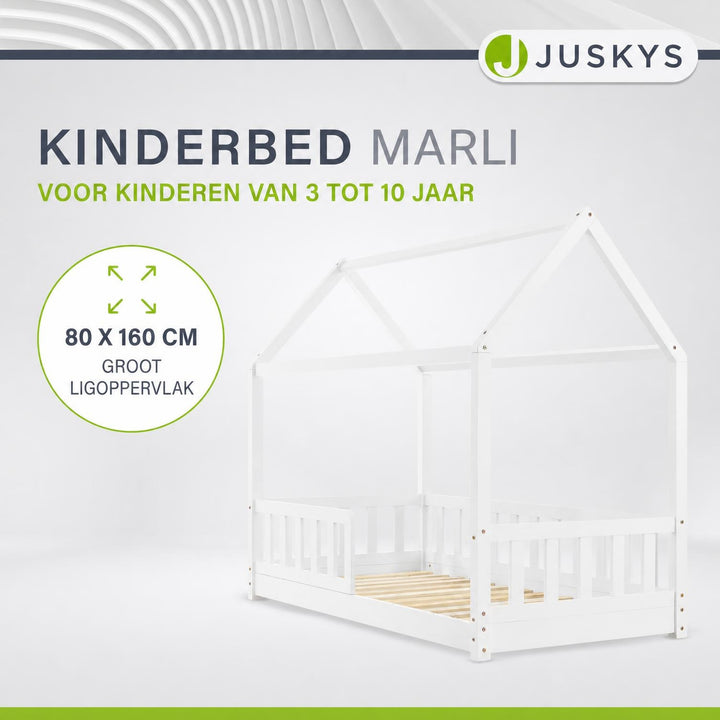 Kinderbed Marli 80x160 cm – huisbed met uitvalbeveiliging