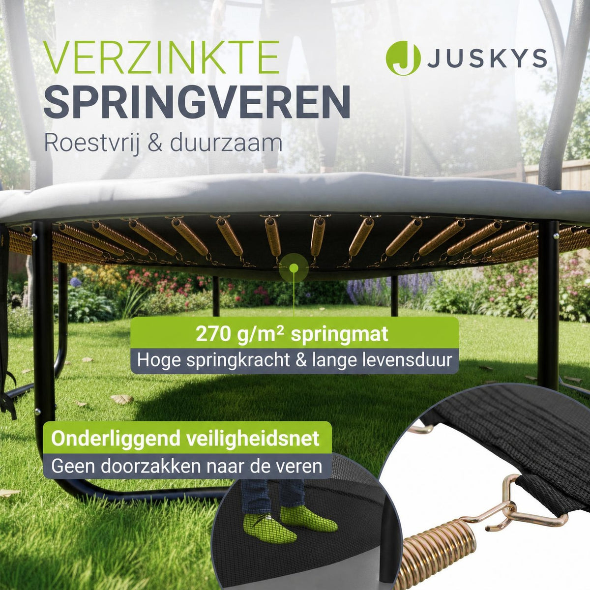 Trampoline SkyBounce – met veiligheidsnet en EasyAccess-ladder