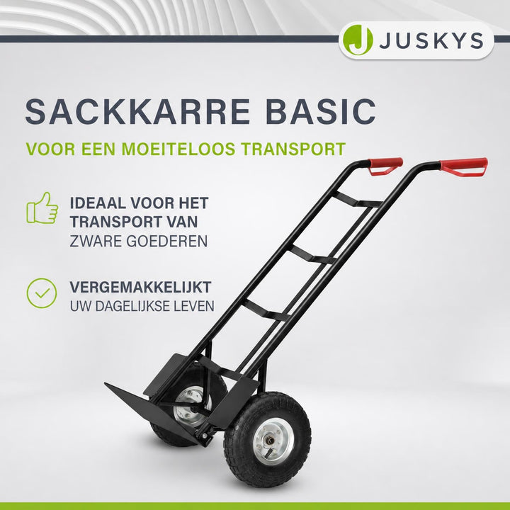 Steekwagen Basic – inklapbare schep, luchtbanden, staal