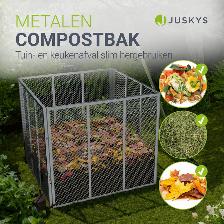 Metalen compostbak – 450 of 800 liter, voor tuin- en keukenafval