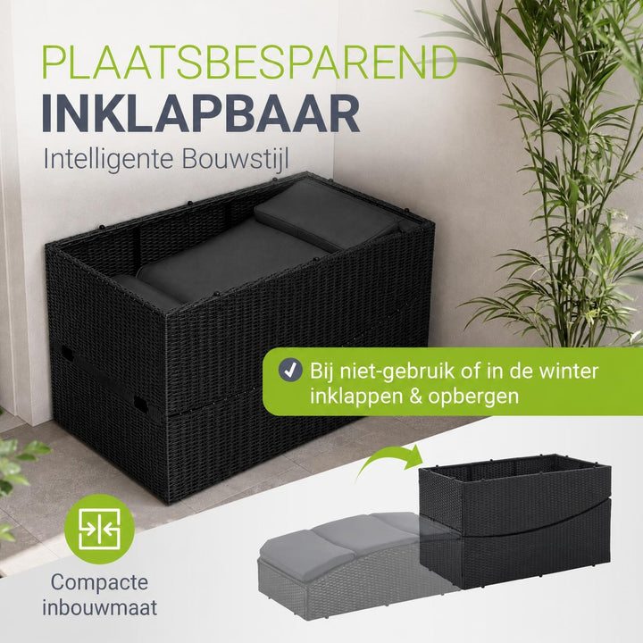 Ligbed Lamia – inklapbaar wicker, verstelbaar hoofdeind