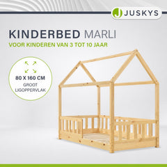 Kinderbed Marli 80x160 cm – huisbed met uitvalbeveiliging