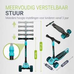 Kinderstep Lumox – LED-wielen, verstelbaar stuur, inklapbaar