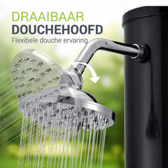 Zonnedouche Victoria 20 liter – zwenkbare regendouchekop, zwart