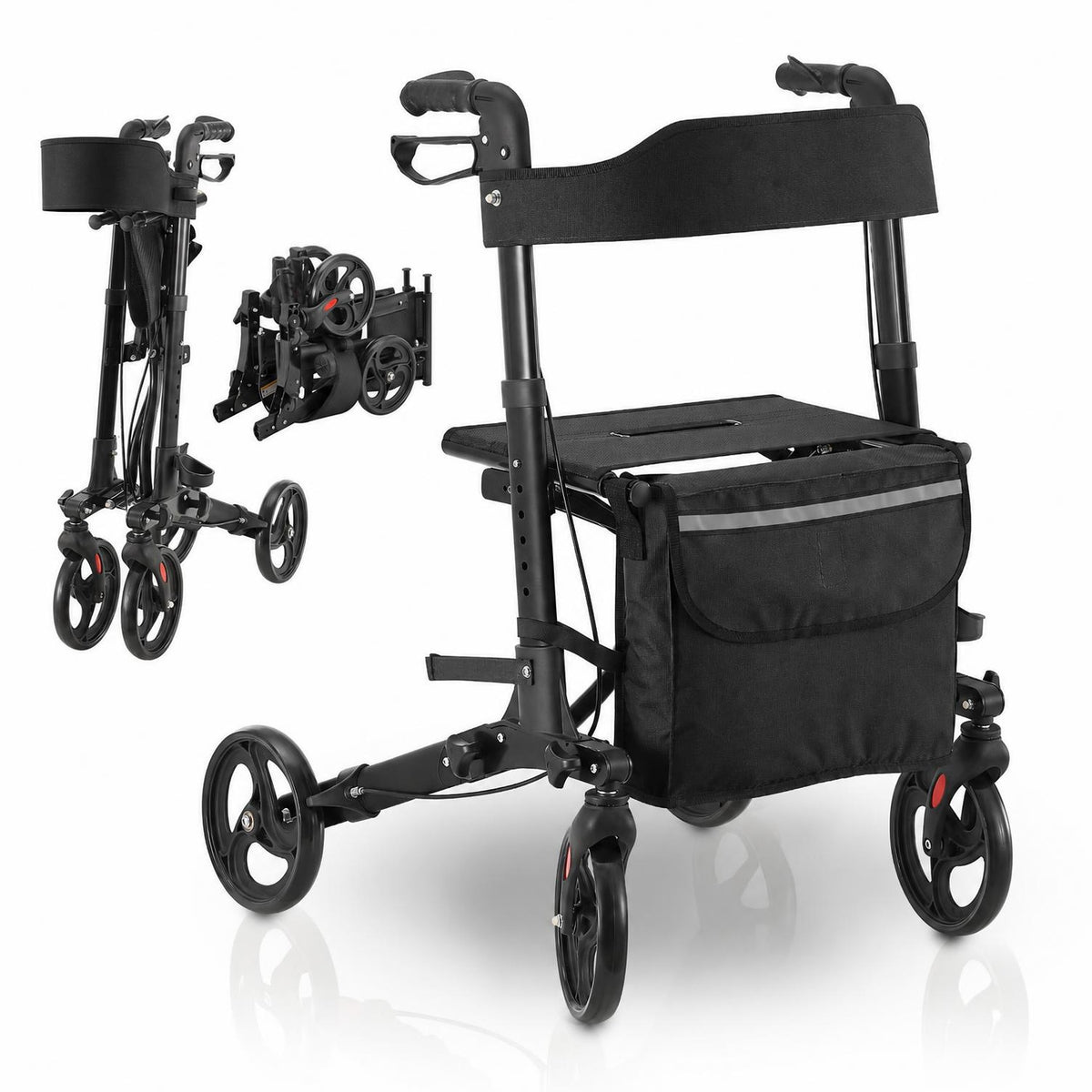 Rollator Vital van aluminium – inklapbaar, met zitje, tot 130 kg