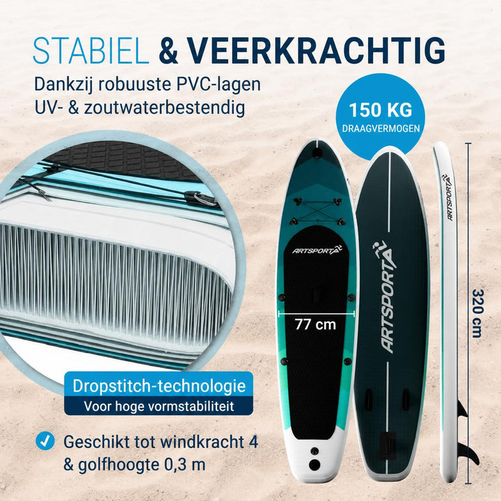 Supboard Beach Rocker – opblaasbaar met kajakzitting, tot 150 kg