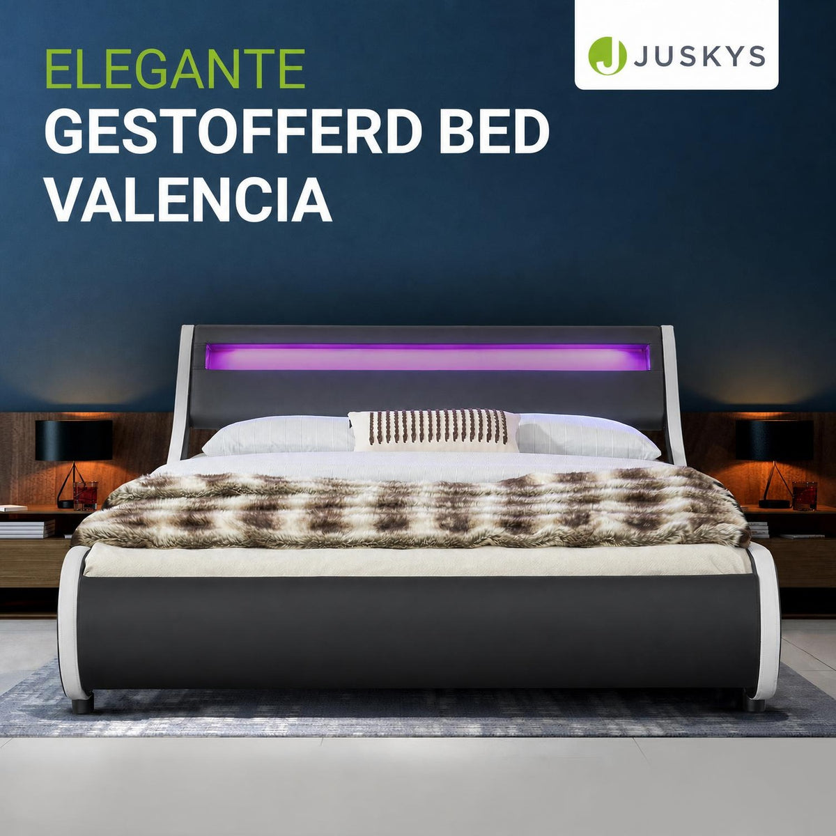 Gestoffeerd bed Valencia