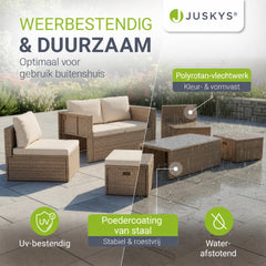 Wicker loungeset Salou – 6 personen, incl. kussens en tafel