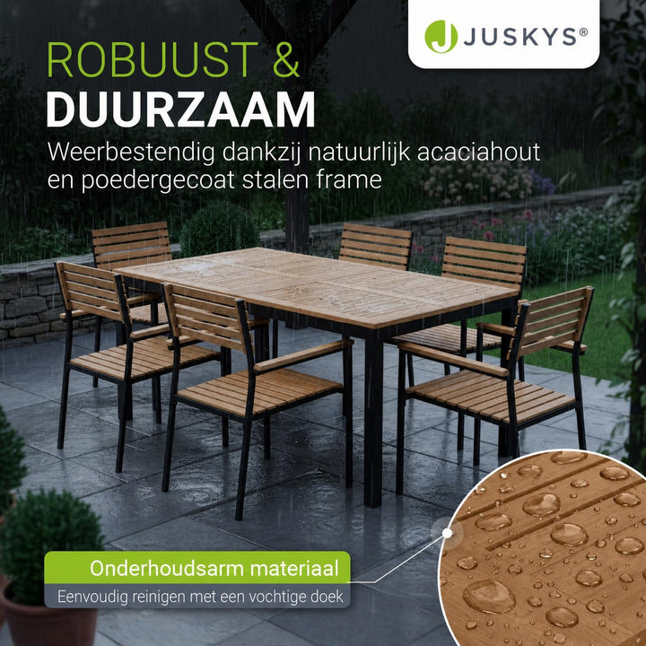 Acaciahouten tuinset Rhodos – 5-delig, voor 4 personen