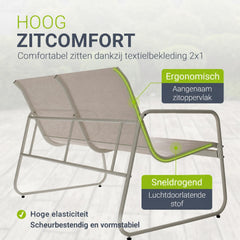 Loungeset Genua – 4-delig met 2-zitsbank, stoelen en tafel