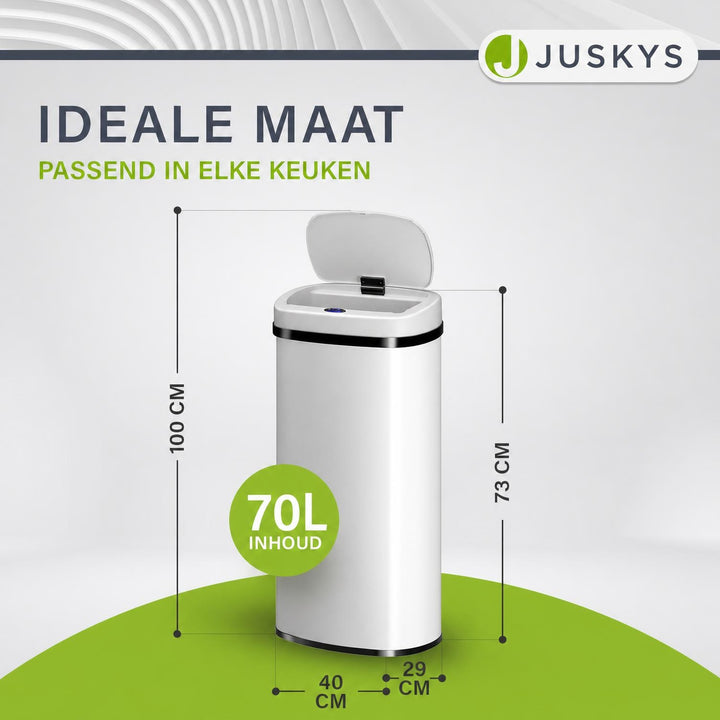 Sensor prullenbak 50 liter – rechthoekig, automatisch deksel