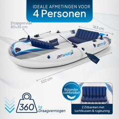 Rubberboot 3,22 m – voor 4 personen, met 2 zitbanken