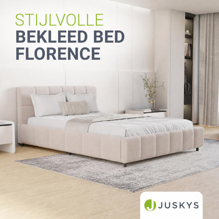 Gestoffeerd bed Florenz 180x200 cm – bouclé, tot 500 kg