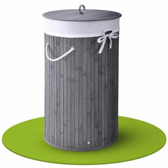 Bamboe wasmand Curly-Round – rond, 55 liter, met deksel