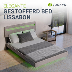 Zwevend bed Lissabon 140x200 cm – kunstleerlook met LED