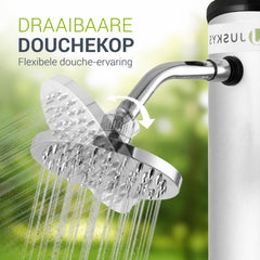Zonnedouche Victoria 20 liter – zwenkbare regendouchekop, zwart