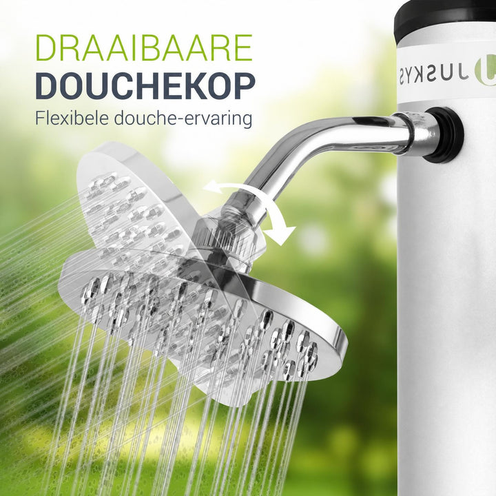 Zonnedouche Victoria 20 liter – zwenkbare regendouchekop, zwart