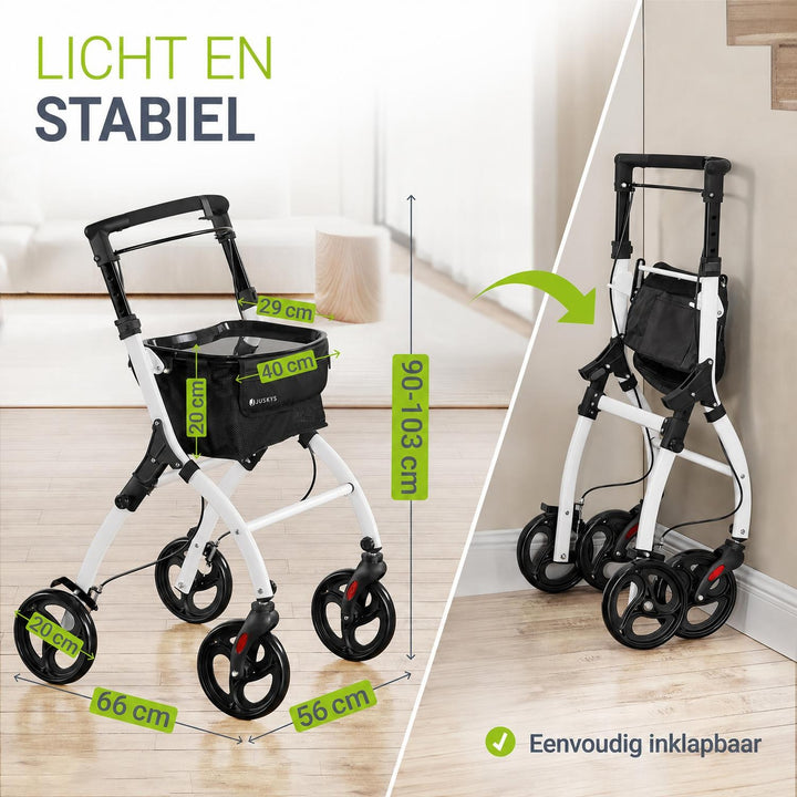 Binnenrollator Aktiv – aluminium, in hoogte verstelbaar, met dienblad