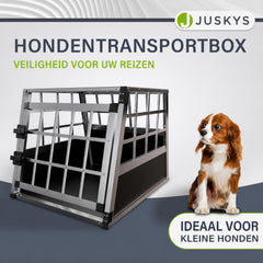 Hondenbench voor in de auto – aluminium, maat M met ventilatie