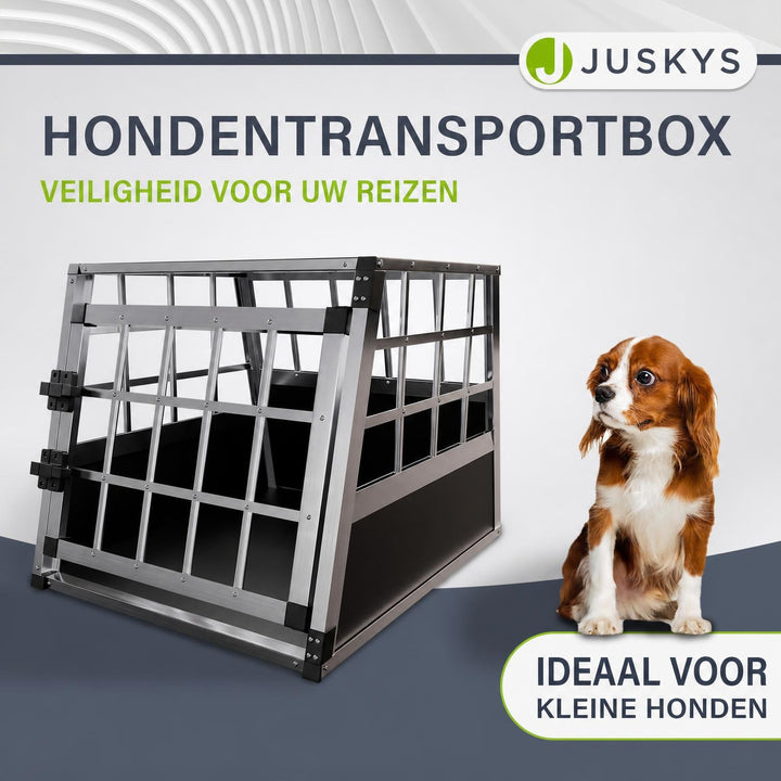 Hondenbench voor in de auto – aluminium, maat M met ventilatie