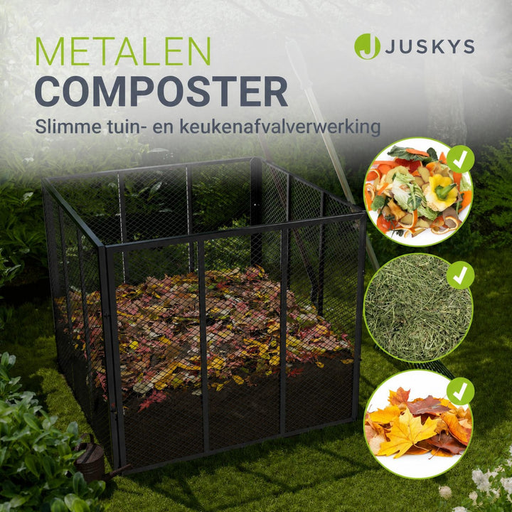 Metalen compostbak – 450 of 800 liter, voor tuin- en keukenafval