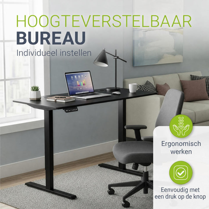 Bureau Office Stand 120x60 cm – elektrisch in hoogte verstelbaar