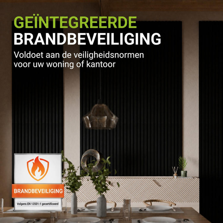 Akoestische wandpanelen houtlook set van 4
