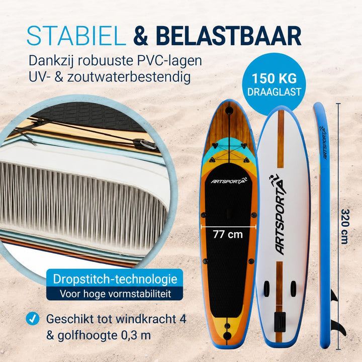 Supboard Beach Rocker – opblaasbaar met kajakzitting, tot 150 kg