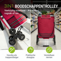 Boodschappentrolley met trapwielen – 56 liter, tot 30 kg