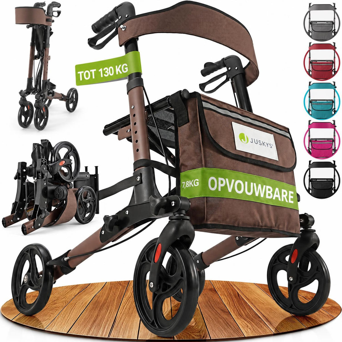 Rollator Vital van aluminium – inklapbaar, met zitje, tot 130 kg