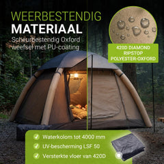 Opblaasbare tent EasyFlow – voor 1-4 personen, waterdicht