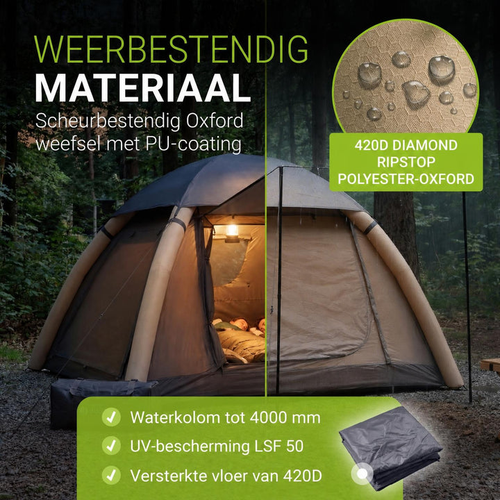 Opblaasbare tent EasyFlow – voor 1-4 personen, waterdicht
