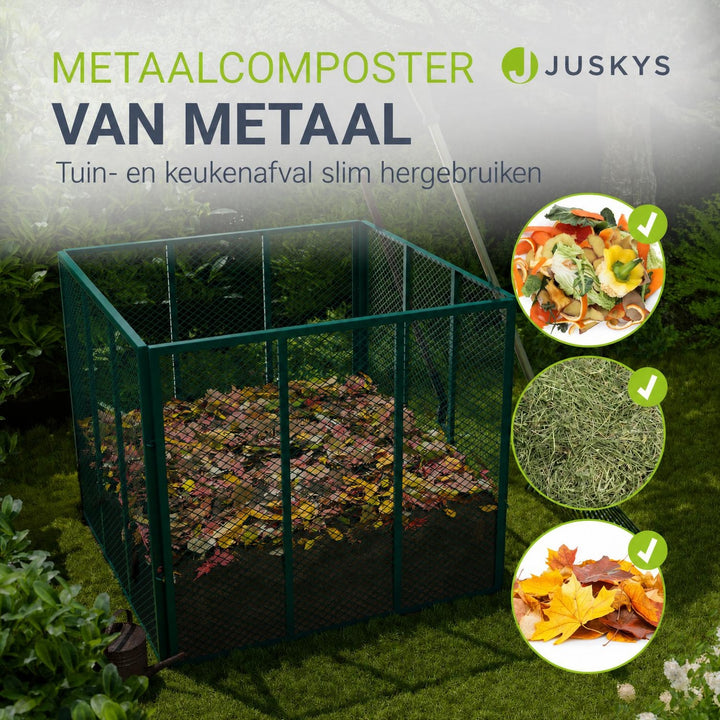 Metalen compostbak – 450 of 800 liter, voor tuin- en keukenafval