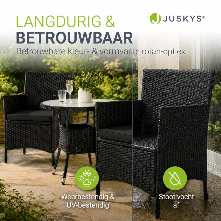 Wicker tuinset Bayamo – balkonset met tafel en 2 stoelen