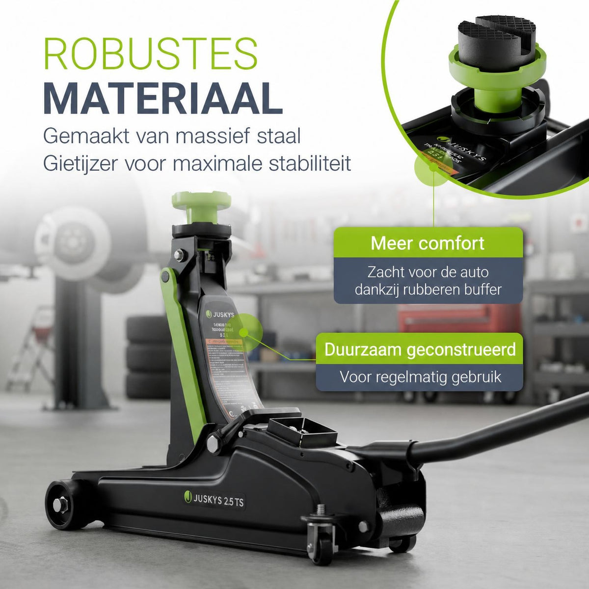 Garagekrik 2,5 ton – hydraulisch, staal, met opbergkoffer