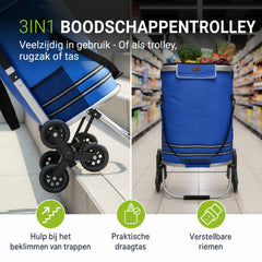 Boodschappentrolley met trapwielen – 56 liter, tot 30 kg