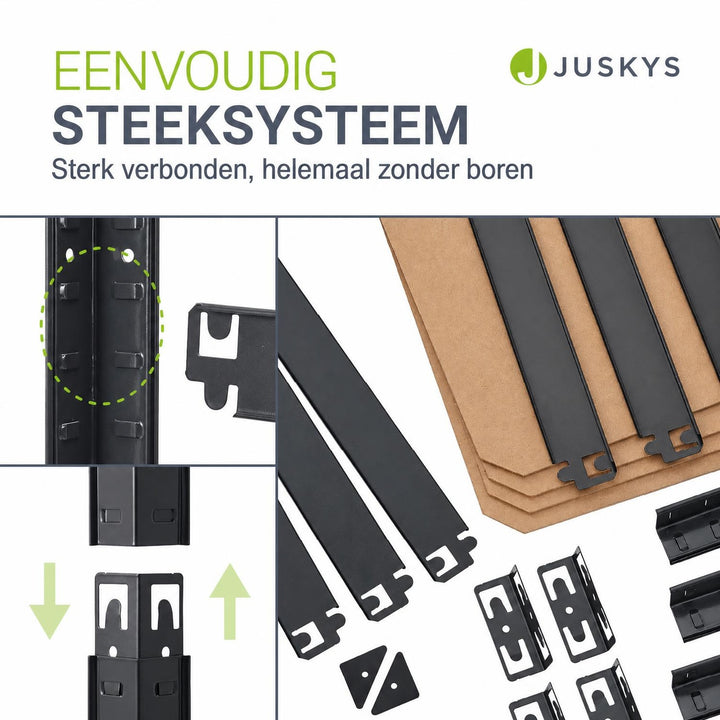 Metalen stellingkast Easy set van 2 – 160x80x40 cm, 8 planken