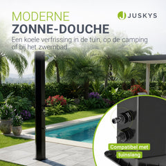 Zonnedouche Victoria 20 liter – zwenkbare regendouchekop, zwart