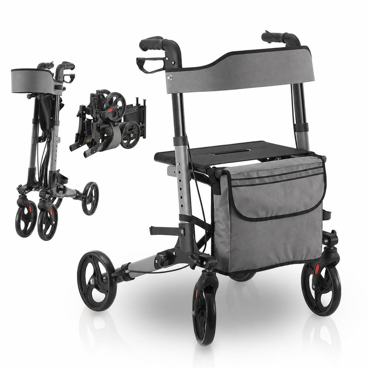 Rollator Vital van aluminium – inklapbaar, met zitje, tot 130 kg